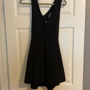 Plunge black dress with back detail